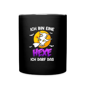 Halloween Hexe - Tasse einfarbig - Schwarz - Vorne