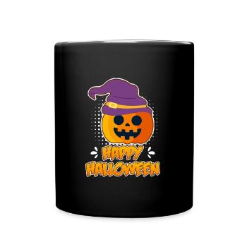Halloween Kürbis Happy Halloween - Tasse einfarbig - Schwarz - Vorne