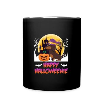 Joyeux chien teckel Halloween - Mug uni - noir - Devant