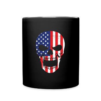 USA Halloween Skull - Full Colour Mug - black - Front