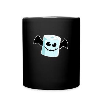 Toilettenpapier Fledermaus Halloween - Tasse einfarbig - Schwarz - Vorne