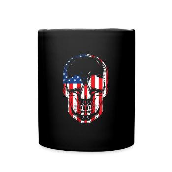 USA Halloween Skull - Full Colour Mug - black - Front