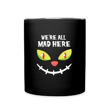 Grinsekatze Halloween Katze - Tasse einfarbig - Schwarz - Vorne