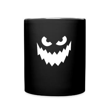 Grusel Maske Halloween Party - Tasse einfarbig - Schwarz - Vorne
