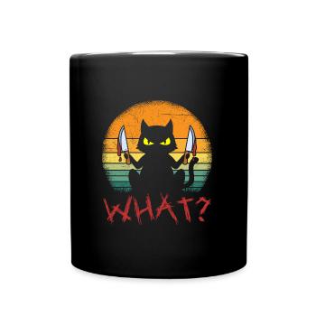 Tueur en série Chat d’Halloween - Mug uni - noir - Devant