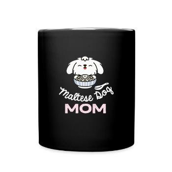 Maltese Dog Mother Dog Retro - Full Colour Mug - black - Front