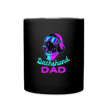 Teckel Papa Synthwave Chien Papa Cadeau Viennois - Mug uni - noir - Devant