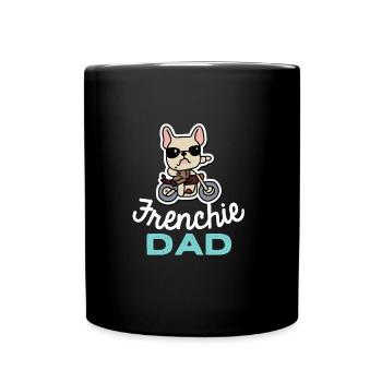 Frenchie Papa Biker Chien Papa Cadeau Frenchie - Mug uni - noir - Devant