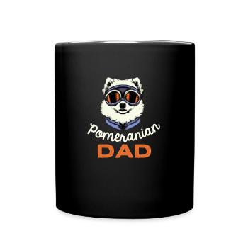 Pomeranian Dad Vintage Hund Papa Geschenk Retro - Tasse einfarbig - Schwarz - Vorne