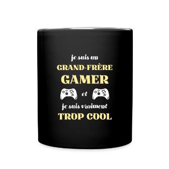 grand frere gamer humour gaming garçon cadeau ado - Mug uni - noir - Devant