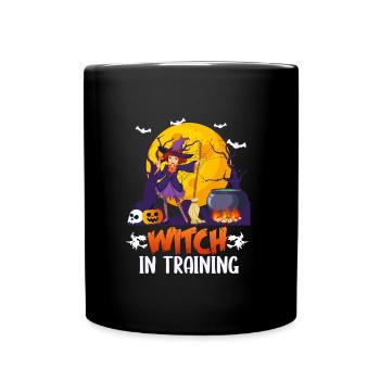Halloween Hexe - Tasse einfarbig - Schwarz - Vorne