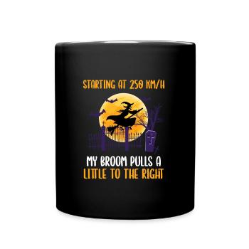 Limite de vitesse pour la sorcière balai Halloween - Mug uni - noir - Devant