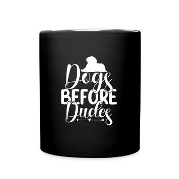 Dogs in front of guys - Full Colour Mug - black - Front