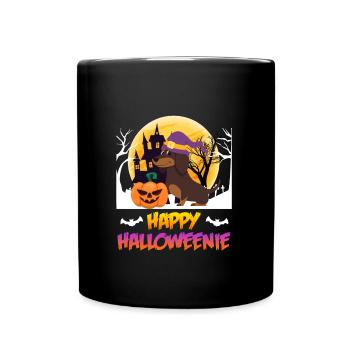 Joyeux chien teckel Halloween - Mug uni - noir - Devant