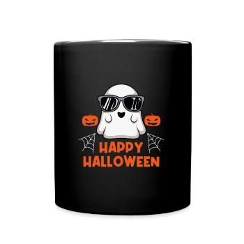Happy Geister Halloween - Tasse einfarbig - Schwarz - Vorne