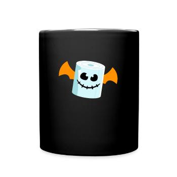 Toilettenpapier Fledermaus Halloween - Tasse einfarbig - Schwarz - Vorne