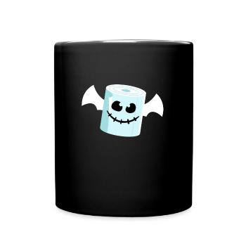 Toilettenpapier Fledermaus Halloween - Tasse einfarbig - Schwarz - Vorne