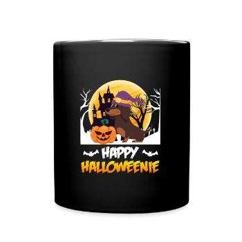 Joyeux chien teckel Halloween - Mug uni - noir - Devant