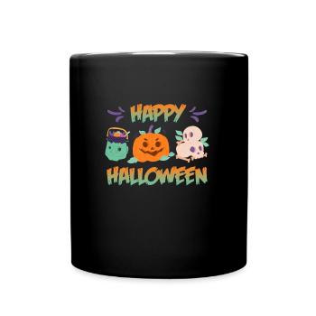 Happy Halloween - Tasse einfarbig - Schwarz - Vorne