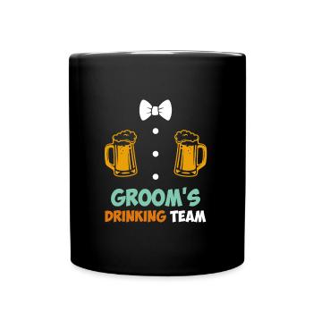 Jungesellenabschied Männer Team Bräutigam Hochzeit - Tasse einfarbig - Schwarz - Vorne
