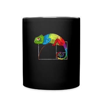 Fibonacci Tag Goldenes Ratio Mathe Chamäleon - Tasse einfarbig - Schwarz - Vorne