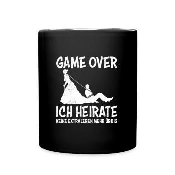 Game over - Frisch verheiratet Ehepaar Hochzeit - Tasse einfarbig - Schwarz - Vorne