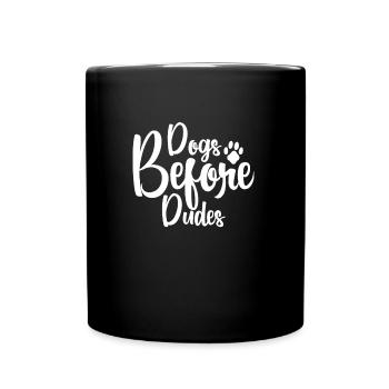 Chiens devant les gars - Mug uni - noir - Devant