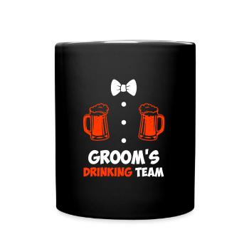 Jungesellenabschied Männer Team Bräutigam Hochzeit - Tasse einfarbig - Schwarz - Vorne
