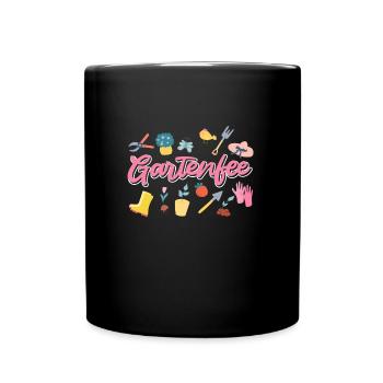 Gartenfee Gärtnerin Landschaftsbauerin Damen - Tasse einfarbig - Schwarz - Vorne