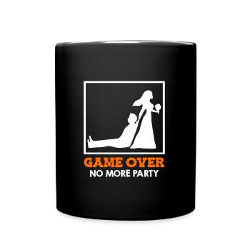 Game Over - Brautpaar Hochzeit - Tasse einfarbig - Schwarz - Vorne
