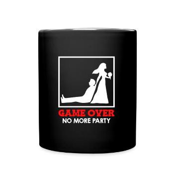 Game Over - Brautpaar Hochzeit - Tasse einfarbig - Schwarz - Vorne