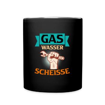 Anlagenmechaniker Sanitär Klimatechnik - Tasse einfarbig - Schwarz - Vorne