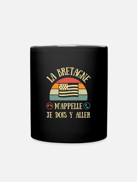 bretagne m'appelle vintage humour breton bretonne - Mug uni - noir
