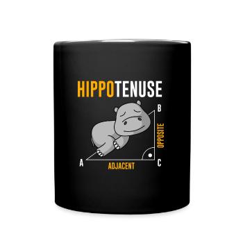 Nieldpferd Hippo Hippotenuse Algebra Mathelehrer - Tasse einfarbig - Schwarz - Vorne