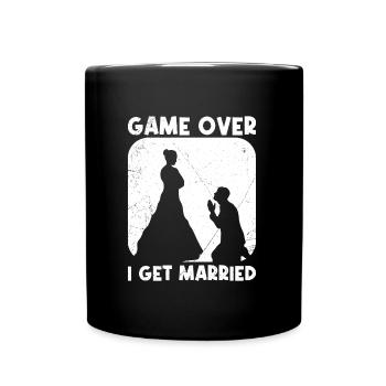 Game over - Bridal Couple Husband and Wife Wedding - Full Colour Mug - black - Front