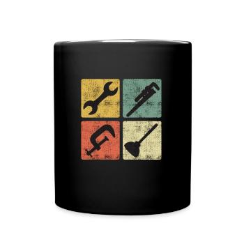 Spengler Plumber Plant Mechanic Vintage - Full Colour Mug - black - Front