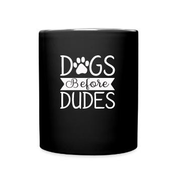 Dogs in front of guys - Full Colour Mug - black - Front