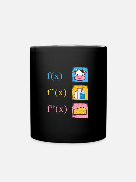 Mathe Ableitung Kuh Milch Käse - Tasse einfarbig - Schwarz