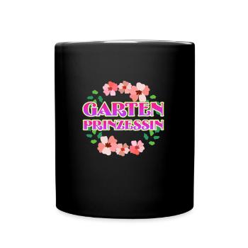 Garten Prinzessin Gärtnerin - Tasse einfarbig - Schwarz - Vorne