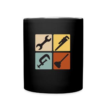 Tinsmith Plumber Plant Mechanic Vintage - Full Colour Mug - black - Front