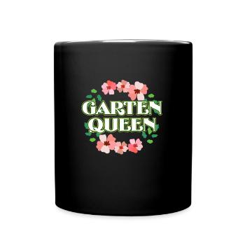 Garten Königin Gärtnerin - Tasse einfarbig - Schwarz - Vorne