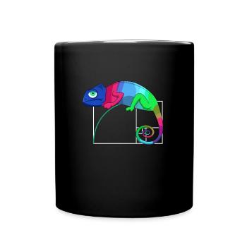 Fibonacci Tag Goldenes Ratio Mathe Chamäleon - Tasse einfarbig - Schwarz - Vorne