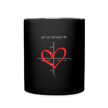 Lustige Mathe Gleichung Herz Funktion - Tasse einfarbig - Schwarz - Vorne