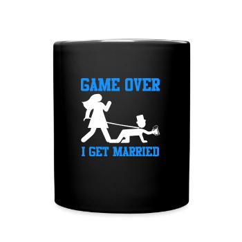 Game over - Jungesellenabschied Man Wedding - Full Colour Mug - black - Front