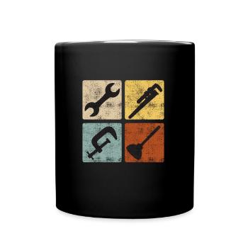 Spengler Plumber Plant Mechanic Vintage - Full Colour Mug - black - Front