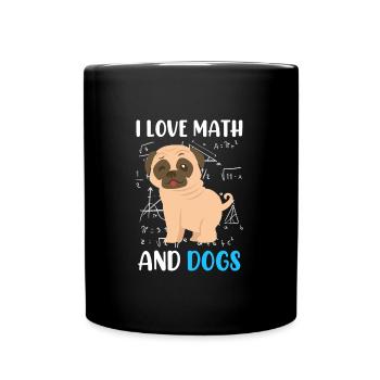 J’adore les mathématiciens en mathématiques et les vadrouilles de chien - Mug uni - noir - Devant
