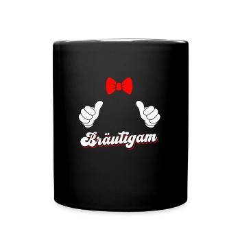 Jungesellenabschied Männer Bräutigam Hochzeit - Tasse einfarbig - Schwarz - Vorne