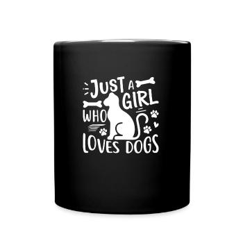 JUSTE UNE FILLE QUI AIME LES CHIENS - Mug uni - noir - Devant
