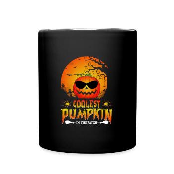 Citrouille la plus cool dans le patch Halloween Citrouille cool - Mug uni - noir - Devant
