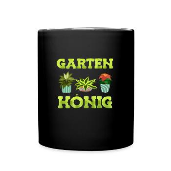 Garten König Garten Boss Schrebergarten - Tasse einfarbig - Schwarz - Vorne